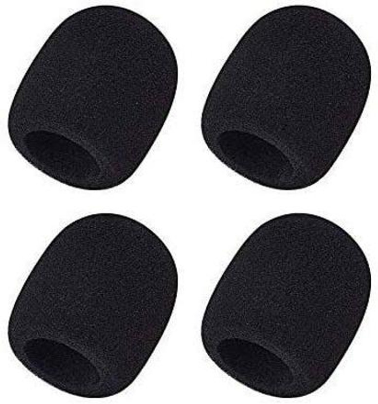 KH Foam Mic Cover Handheld Microphone Windscreen pack of 4 Foam Mic Cover(Black)
