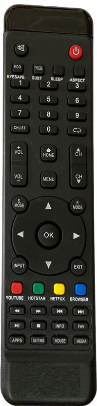 SHIELDGUARD Remote Control No. 401 Compatible for LED TV Intex Remote Controller(Black)