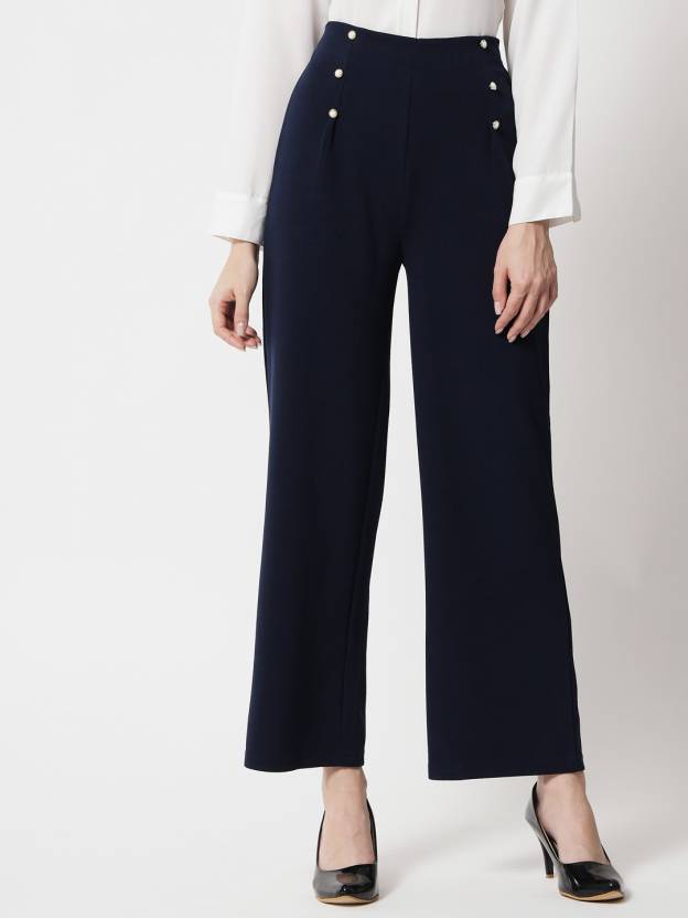 KOTTY Regular Fit Women Dark Blue Trousers - Buy KOTTY Regular Fit ...
