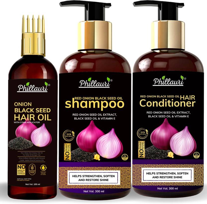 Phillauri Red Onion Black Seed Oil Ultimate Hair Care Kit (Shampoo