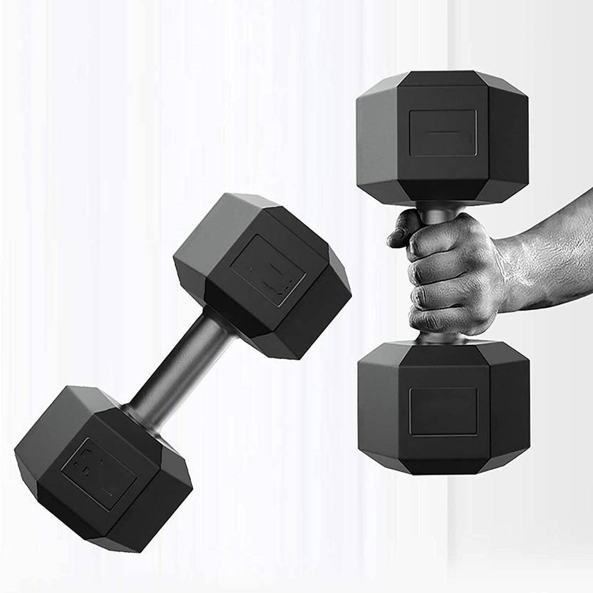 AMAN FIT PVC Dumbbell Set 4KG X 2 PCS, 1 Pair Dumbbells, Hex Dumbbells