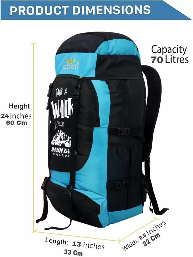 ZOZO Water Proof Mountain RucksackHiking/Trekking/Camping Bag/Backpack 70L Rucksack  - 70 L(Multicolor)