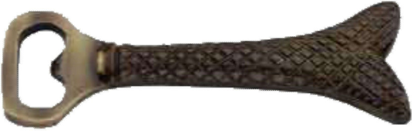 V-Trust Brass Fish Design Bottle Opener | Bar | Shop | Gift Decorative Showpiece  -  5 cm(Brass, Gold)