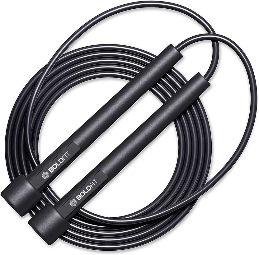 BOLDFIT Skipping Rope For Men Gym Women Kids Adjustable Jump Freestyle Freestyle Skipping Rope(Black, Length: 287 cm)