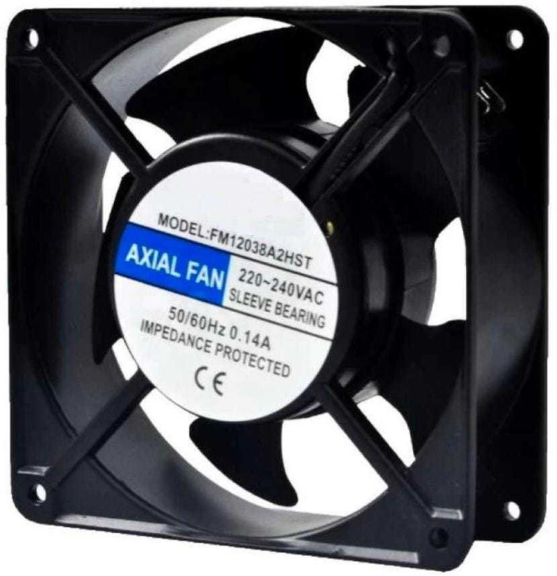 SSV CARE 4" AC Fan 4 Inch Panel Axial Cooling Fan Electrical Motor Industrial Exhaust Fan Cooling Fan All in one Cooler(Black)
