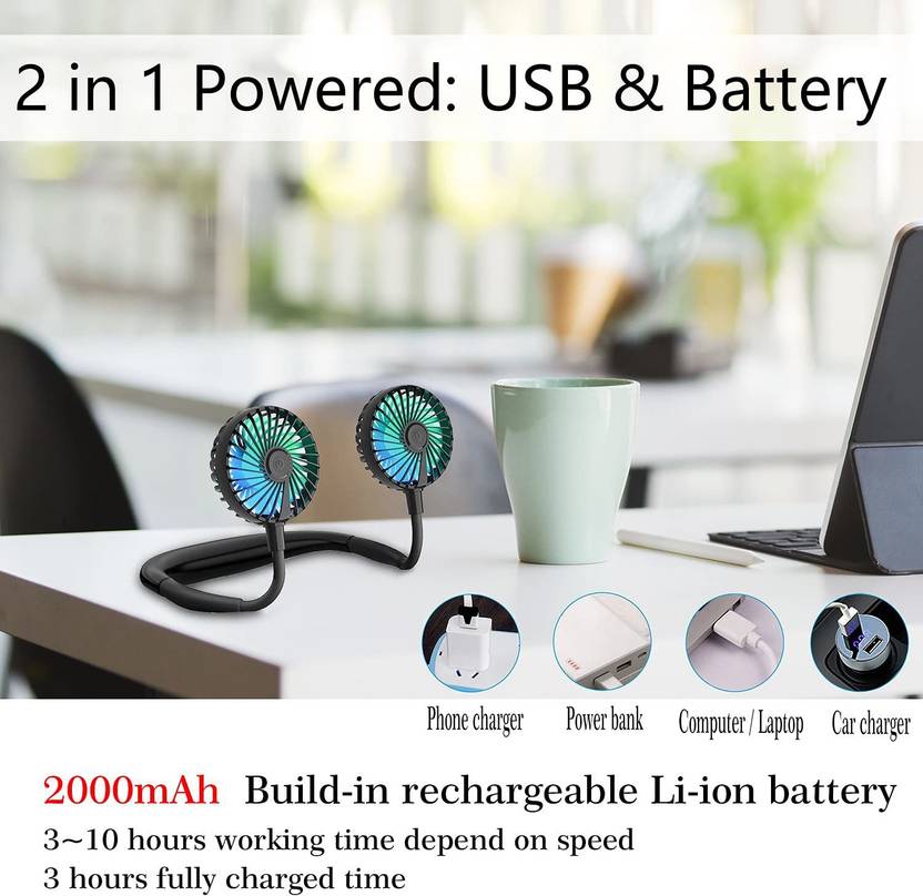 TECHEL Portable Hand Free Neck Fan Portable Hand Free Neck Fan USB Fan