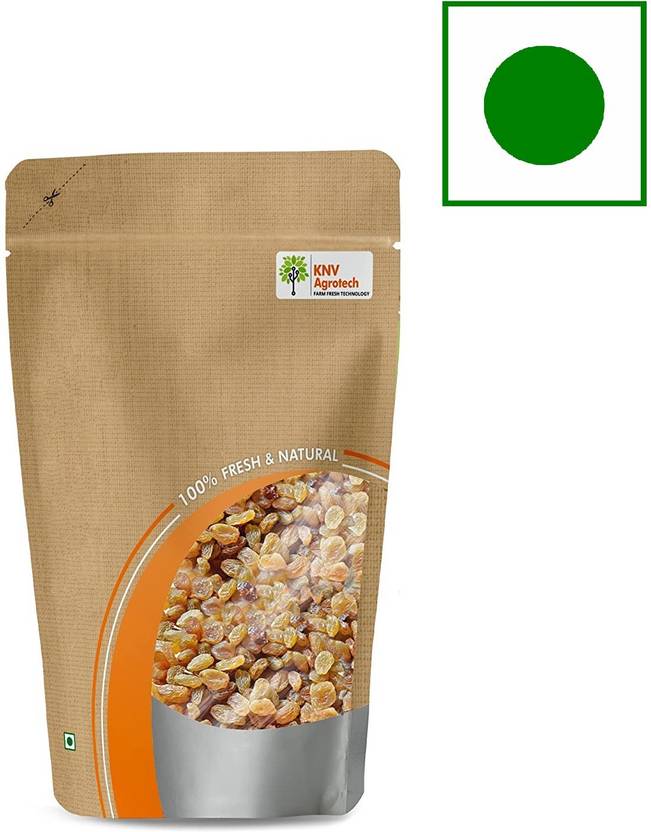 Knv Agrotech Green Seedless Natural Raisins Kishmish Dry Grapes 900g