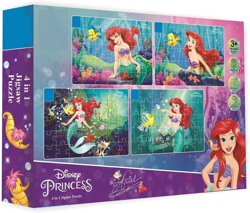 KIDSNEY 4 in1 Disney Jigsaw Puzzle 140 Pieces for Kids. 4 Jigsaw