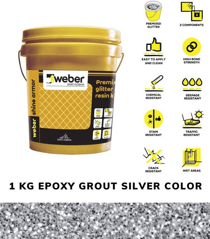 er Saint Gobain Silver Glitter Epoxy Tile Grout tow components only