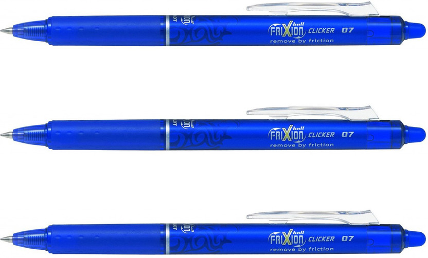 PILOT Frixion Roller Ball Pen(Pack of 3, Ink Color - Blue)