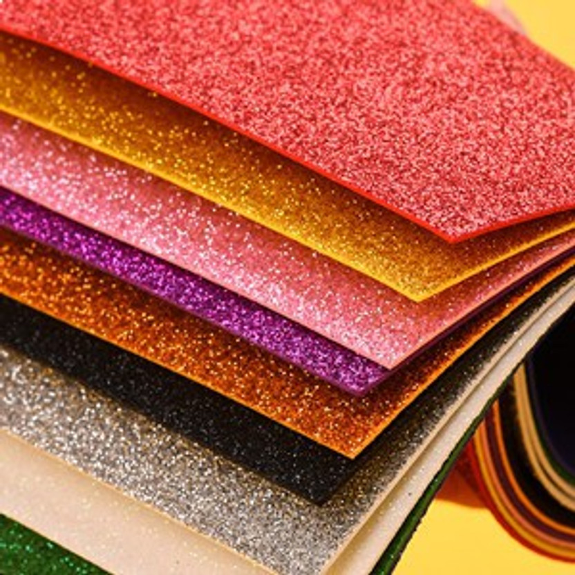 ARETOR Glitter Sheet A4 Size Multicolor Pack of 10 Non Adhesive For Craft Plain A4 120 gsm A4 paper(Set of 10, Multicolor)