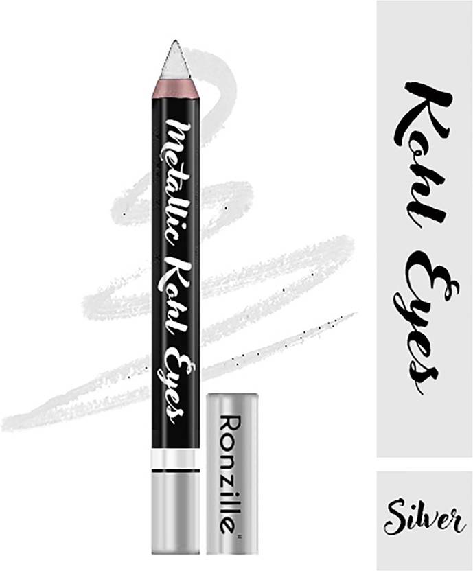 RONZILLE Metallic Kohl Eye Kajal Eyeliner Eyeshadow Pencil Silver 2.5 g