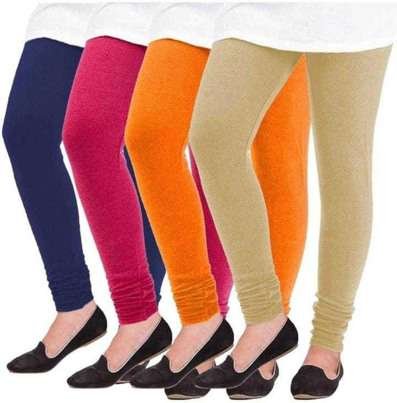 F A T A H Churidar Length Ethnic Wear Legging(Dark Blue, Solid)