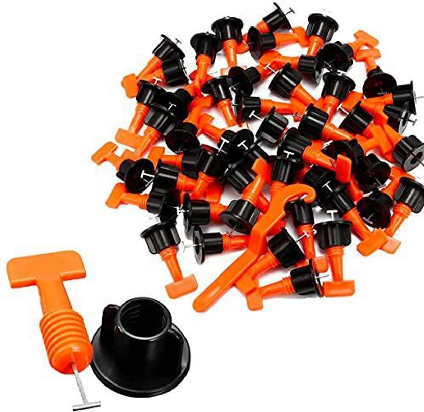 catson 50 pcs Reusable Tile Leveling System kit Tile Leveler Non-magnetic Mason's Level(7 cm)