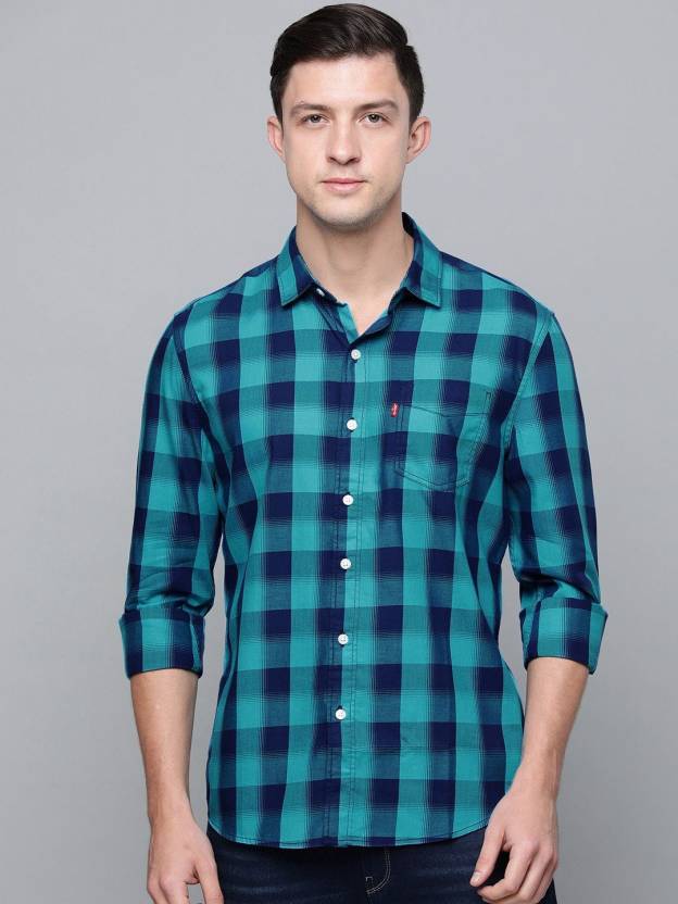LEVI'S Men Color Block Casual Blue Shirt - Buy LEVI'S Men Color Block  Casual Blue Shirt Online at Best Prices in India 