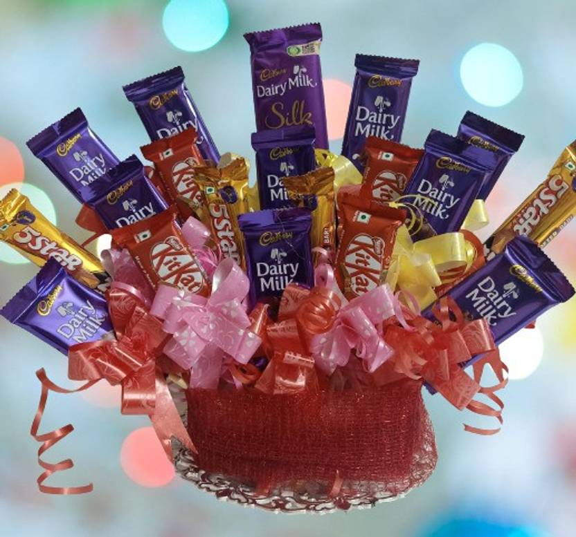 Cadbury Dairy Milk, 5Star And kitkat Cocolate Bookey (18 Pes Chocolate