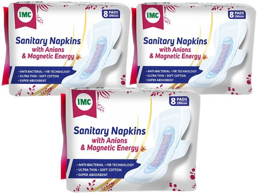 IMC Sanitary Napkins with Anions & Energy pack of 3, 8
