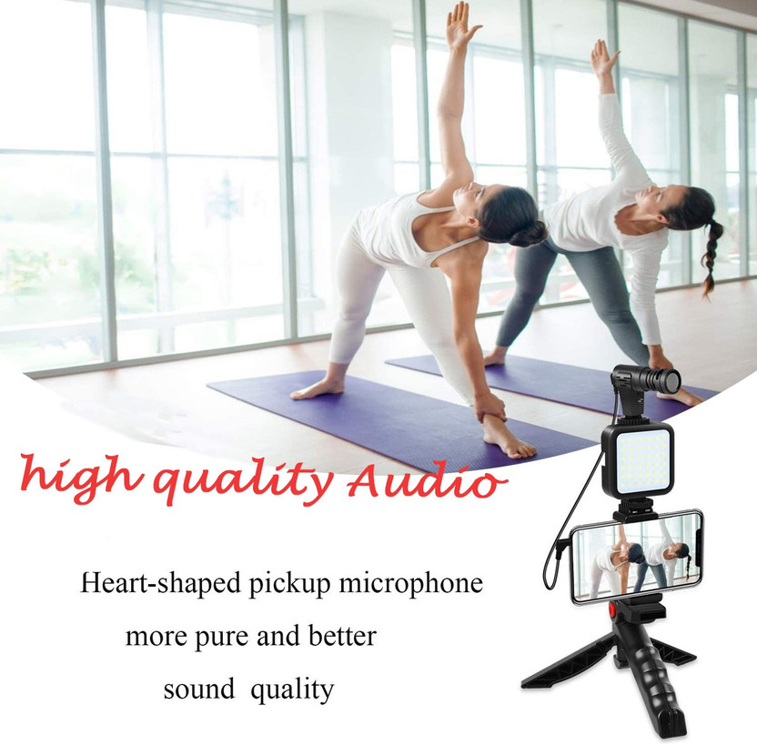 ZOKMOB Vlogging Kit for Recording YouTube Videos, Podcasting and Content Creation Tripod Kit, Tripod Bracket, Tripod, Monopod, Monopod Kit(Black, Supports Up to 1500 g)