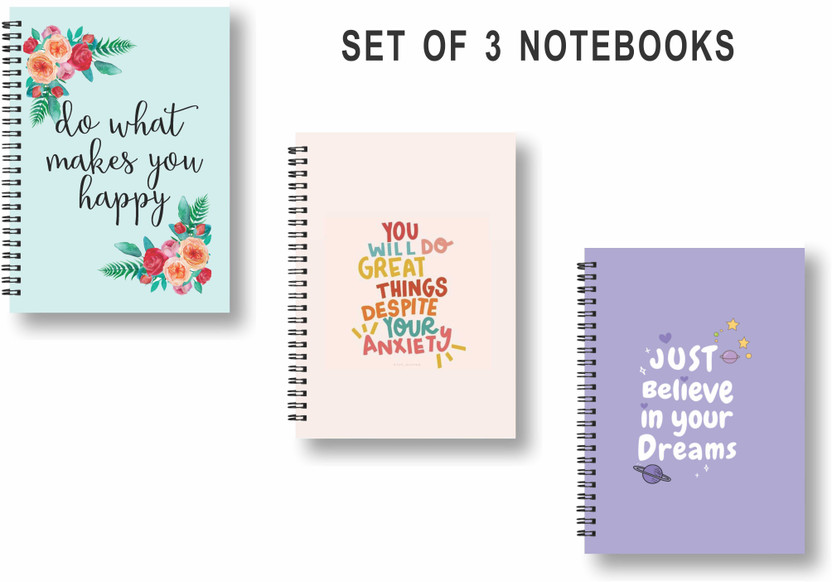 Papco notebook A5 Diary DOT GRID 144 Pages(Multicolor, Pack of 3)