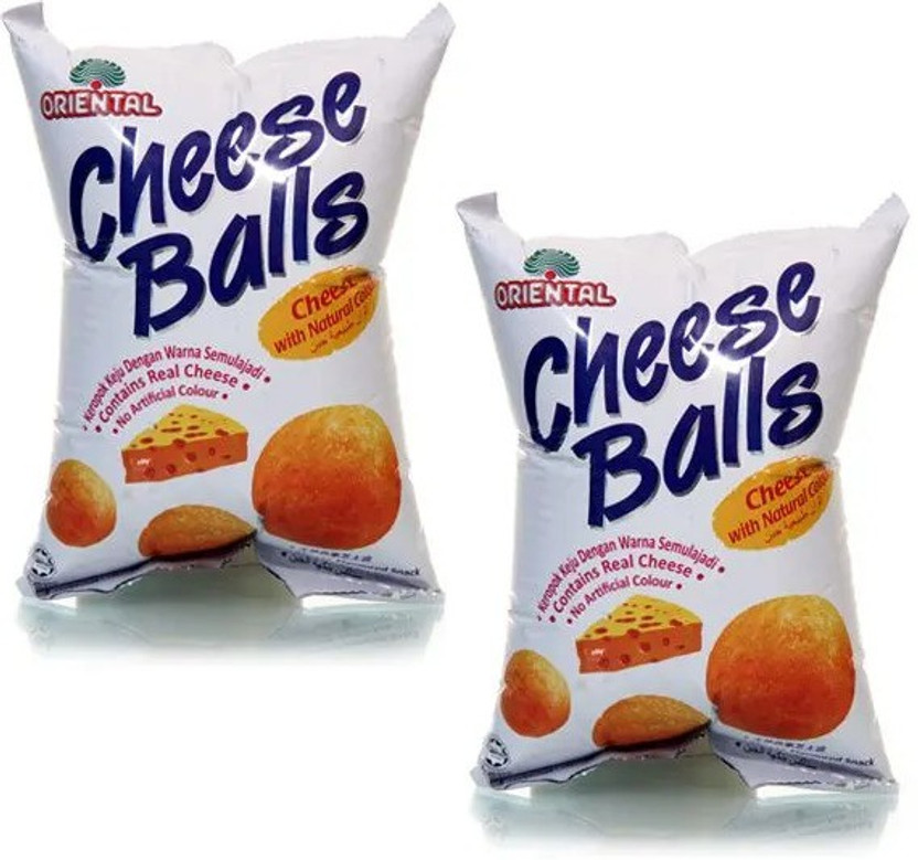 oriental Cheese Ball - 60 gm | Ready & Tasty Snack | Pack of 2 (Imported) Chips(2 x 60 g)