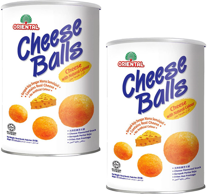 oriental Cheese Ball - 80 gm | Ready & Tasty Snack | Pack of 2 (Imported) Chips(2 x 80 g)
