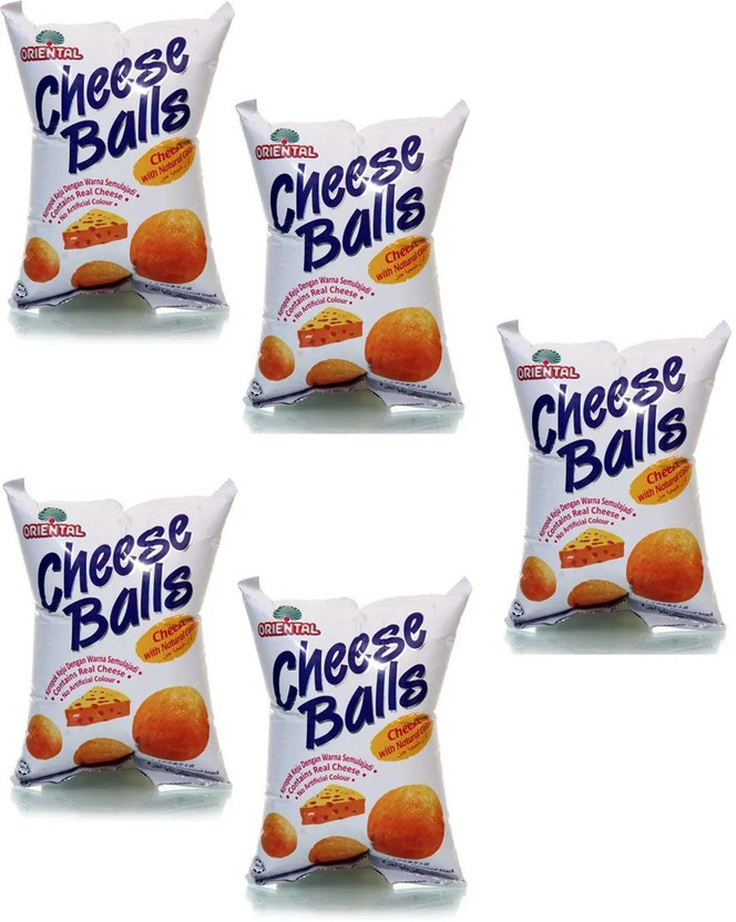 oriental Cheese Ball - 60 gm | Ready & Tasty Snack | Pack of 5 (Imported) Chips(5 x 60 g)