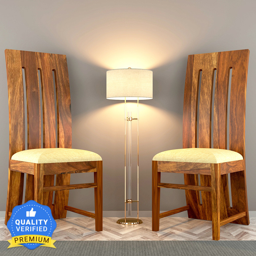 Kendalwood Furniture Living Room Chair Study Chair Multipurpose chair Solid Wood Dining Chair(Set of 2, Finish Color - Honey Finish With Cushions)