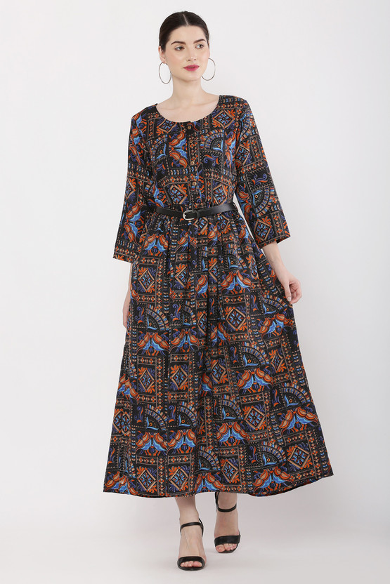 fit and flare ankle length dress