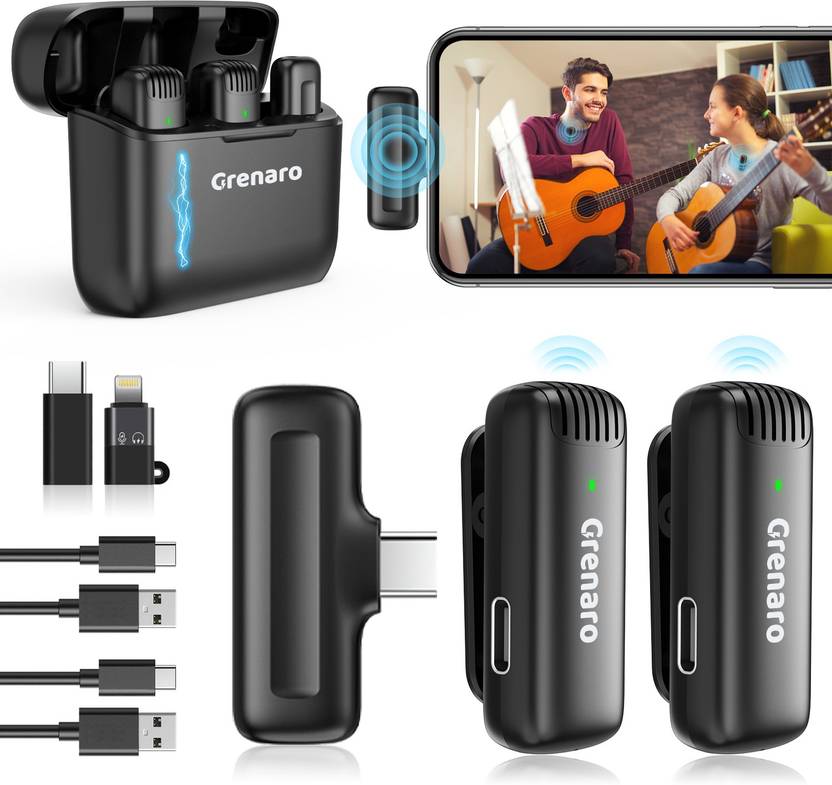 Grenaro Wireless Mic Noise Reduction with TypeC Android & iPhone (One