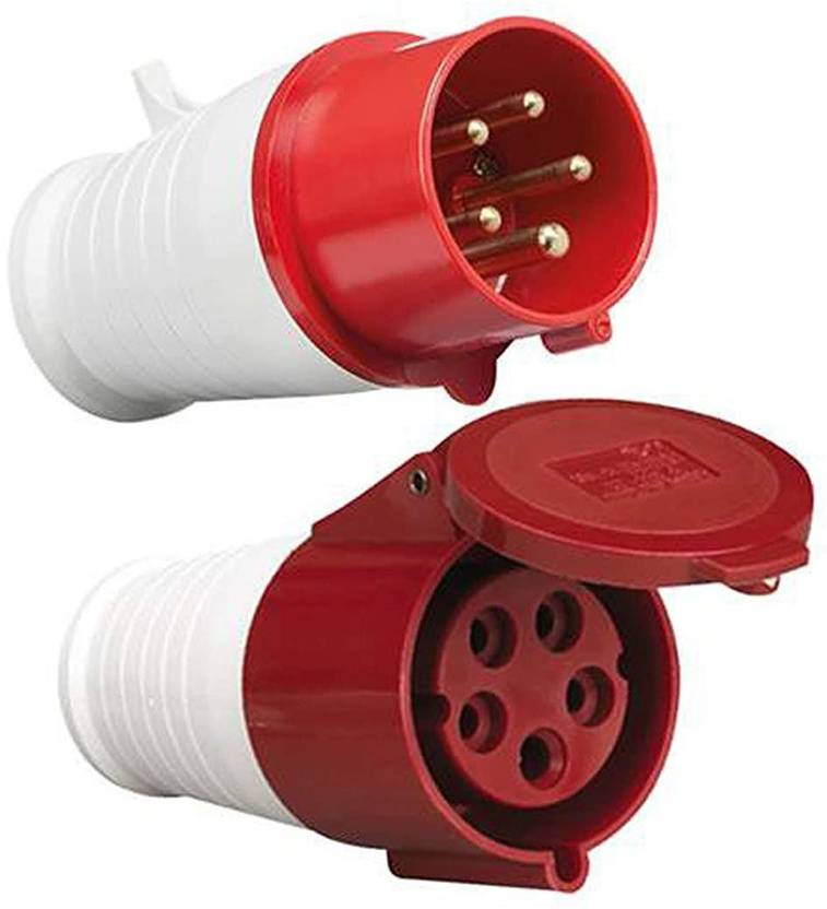Kamcon Industrial Plug And Socket Set 3 Phase 32A 5 Pin Plug Socket