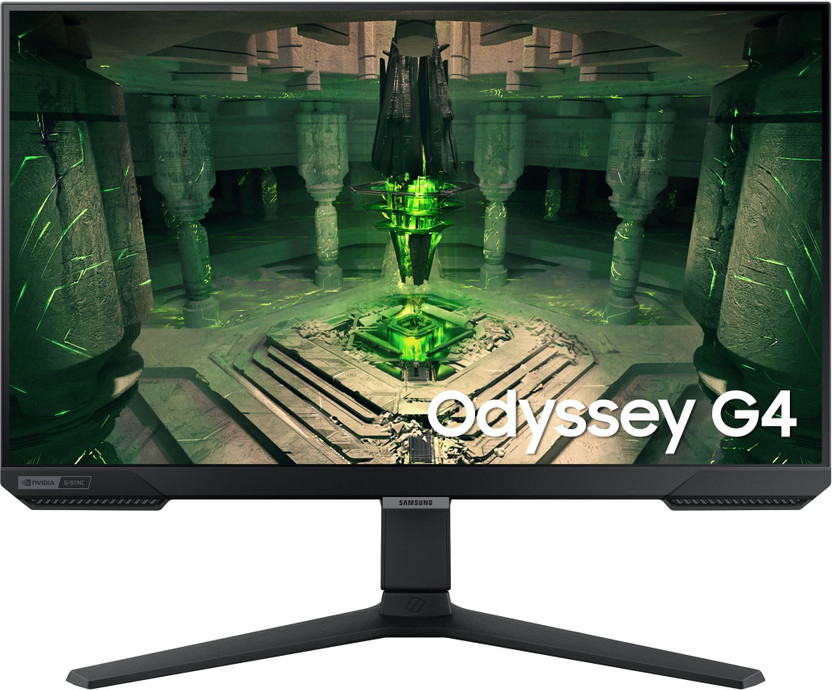 Samsung Odyssey G4 63.5 cm (25 inch) Full HD IPS Panel with Ergonomic Stand, HDR10, Dual Sync Compatible, Wide Viewing Angle Gaming Monitor (LS25BG400EWXXL/LS25BG402EWXXL)(NVIDIA G Sync, Response Time: 1 ms, 240 Hz Refresh Rate)
