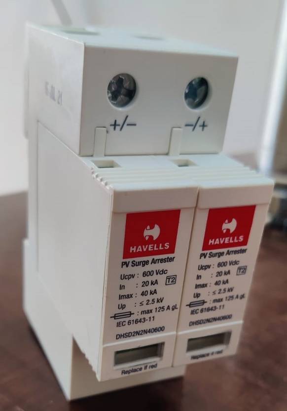 Home PV+ DC SPD 600V Type2, Surge Protection Device Havells
