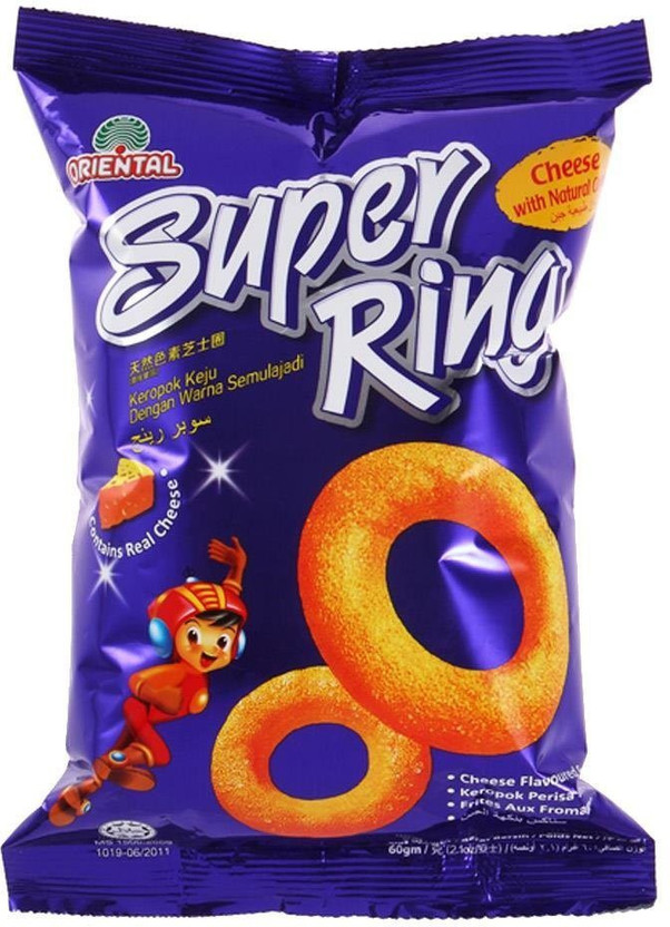 oriental Super Ring With Cheese - 60 gm | Ready & Tasty Snack | Pack of 1 (Imported) Chips(60 g)