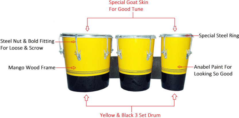 RAM musical YB-3S 6565 Wooden Bongo(16 cm, 14 cm)