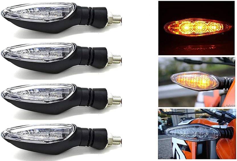 OBEROI'S TRADERS Amber 3 LED Turn Signal Indicator Light Lamp for All