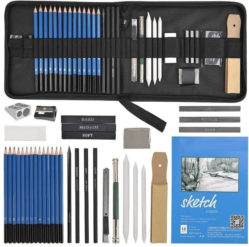 Corslet 35 Pcs Sketching Pencil Set Graphite Drawing Pencil Sketch Pencil Set for Artist Pencil(Pack of 35)