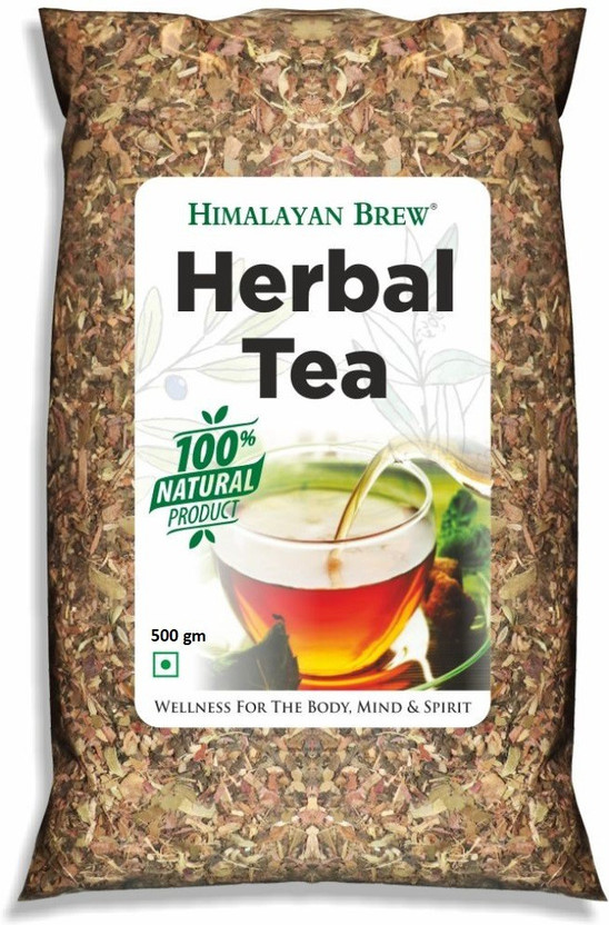Himalayan Brew Herbal Green Tea for Immunity Weight loss & Detox (Tulsi Lemon Grass Arjun Chal) Herbs Herbal Tea Pouch(500)