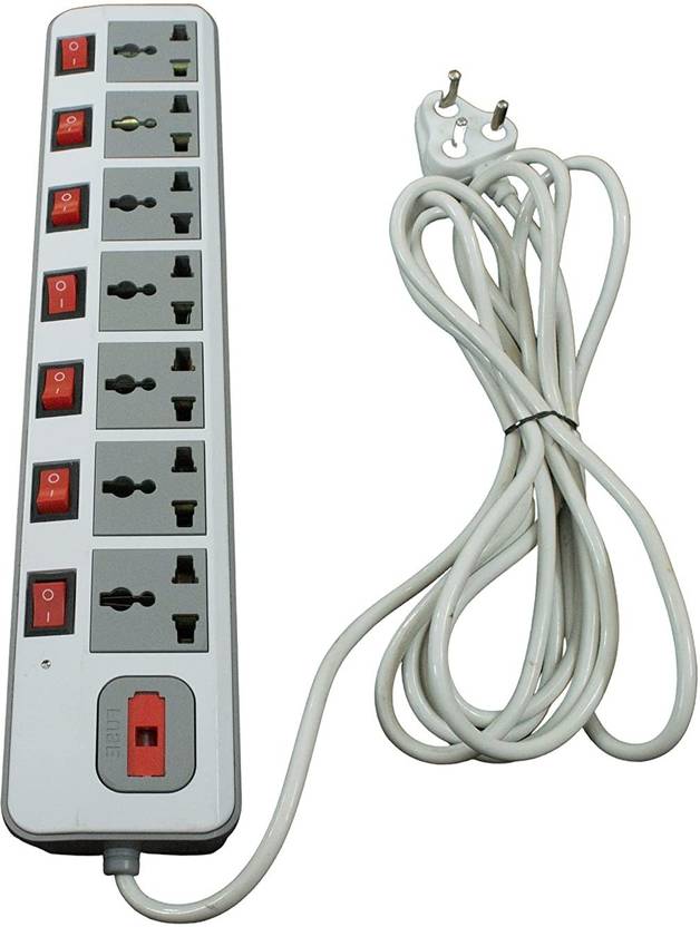 Fuzion Plus 13 Amp Extension Board 7 Multi Plug Power Strip 2 Meter