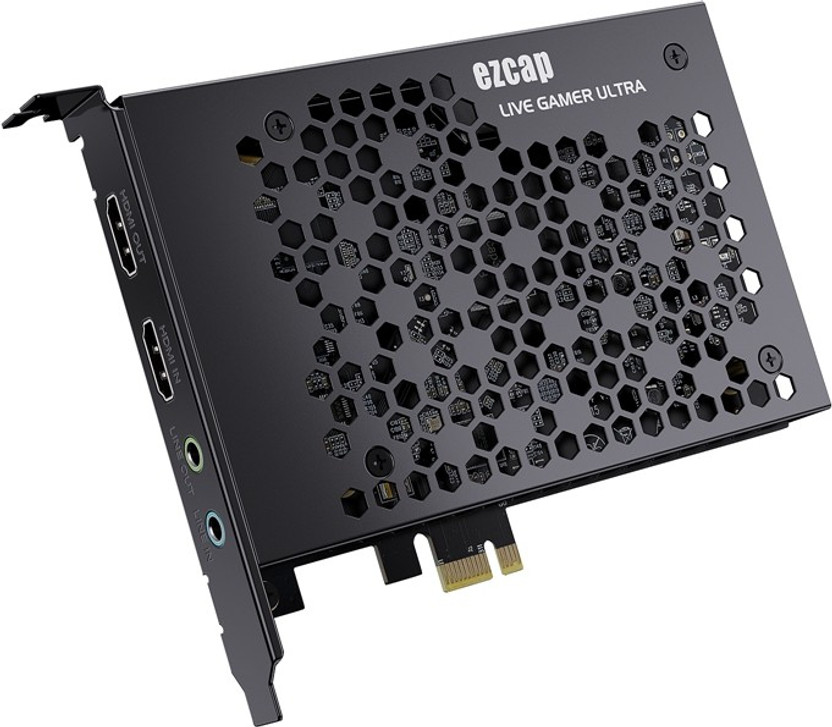 microware Live Gamer Ultra 4K 60fps HDR Pass Through 4K30 Pcle Gen2 Video Capture Card Media Streaming Device(Black)