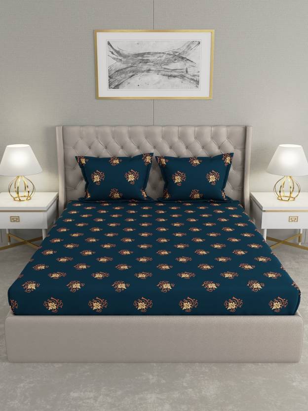 Raymond Home 125 TC Microfiber Double Floral Flat Bedsheet Buy