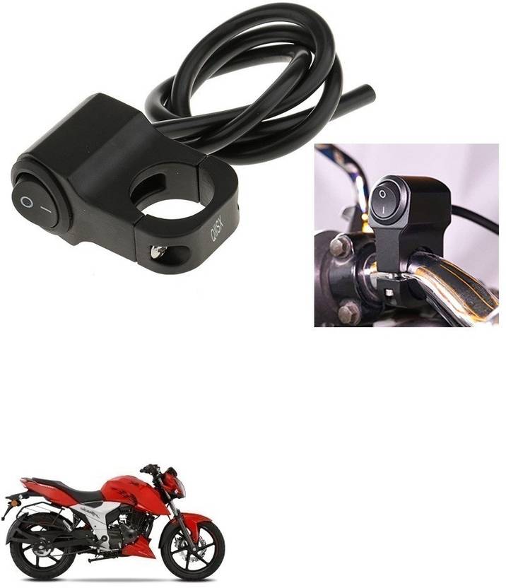 Qiisx CNC On/Off Motorcycle Handlebar Fitting Switch For TVS Apache RTR