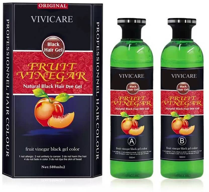BEAUTE BLANC New Fruit Vinegar Black Gel Colour (2 Bottle) , BLACK