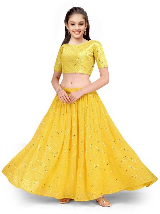 HITVA DESIGNER Girls Lehenga Choli Ethnic Wear Embellished Lehenga, Choli and Dupatta Set Price