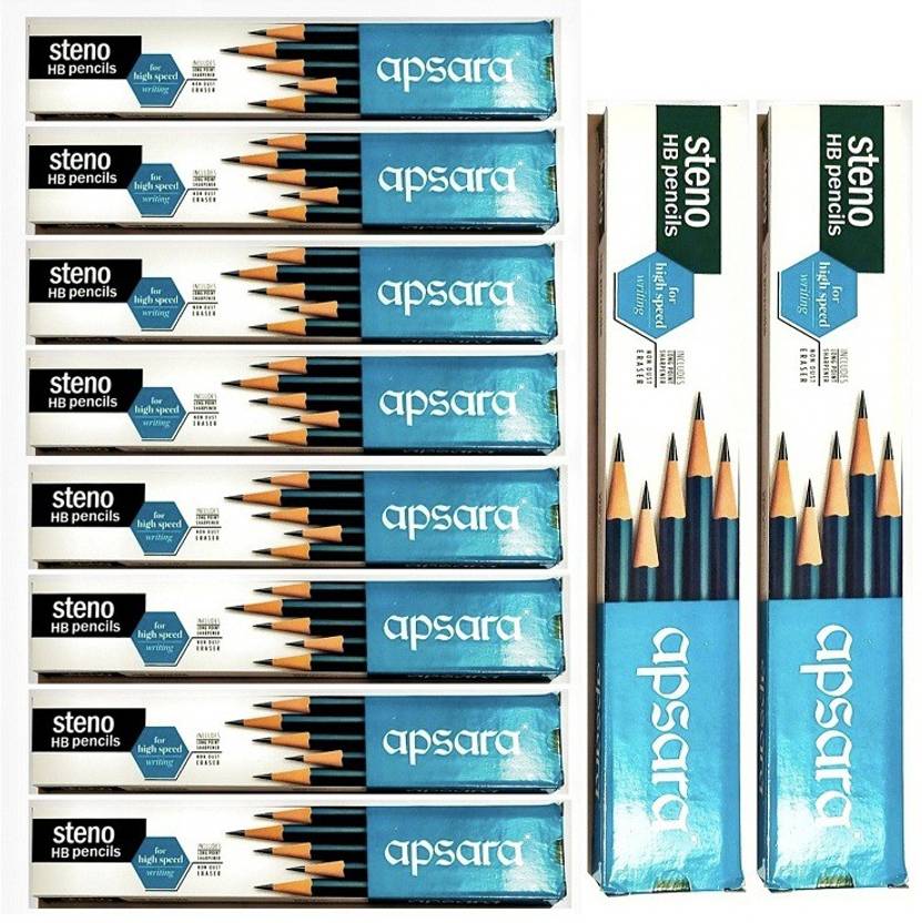 Apsara Steno HB Pencil For Comfort Writing {pack of 10 box} Pencil