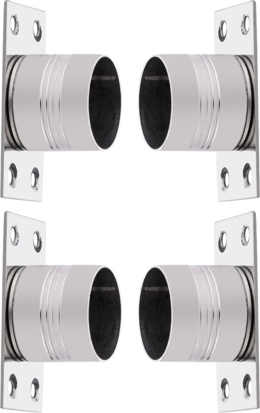 DecorDepo Silver Curtain Knobs, Rod Rail Bracket Metal(Pack of 4)
