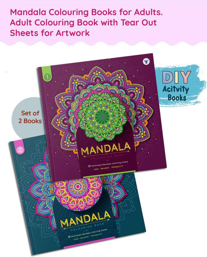 Mandala Art Book For Adults | Level 1 & 2 Mandala Colouring Book ...