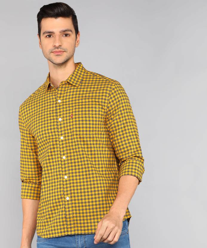 LEVI'S Men Checkered Casual Yellow Shirt - Buy LEVI'S Men Checkered Casual  Yellow Shirt Online at Best Prices in India 