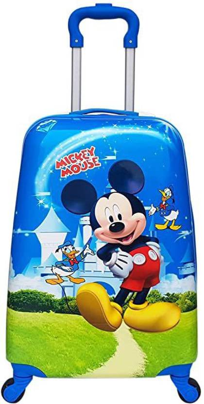 GOCART 60Â Rotating Wheels,Mickey Cartoon Printed Pattern Non-Breakable &  Extra Light Weight Cabin Suitcase - 18 inch Blue - Price in India |  