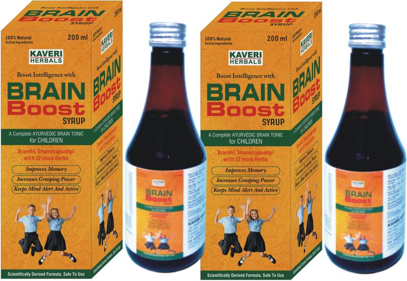 KAVERI HERBALS Brain Boost Syrup, Memory & Concentration Tonic for