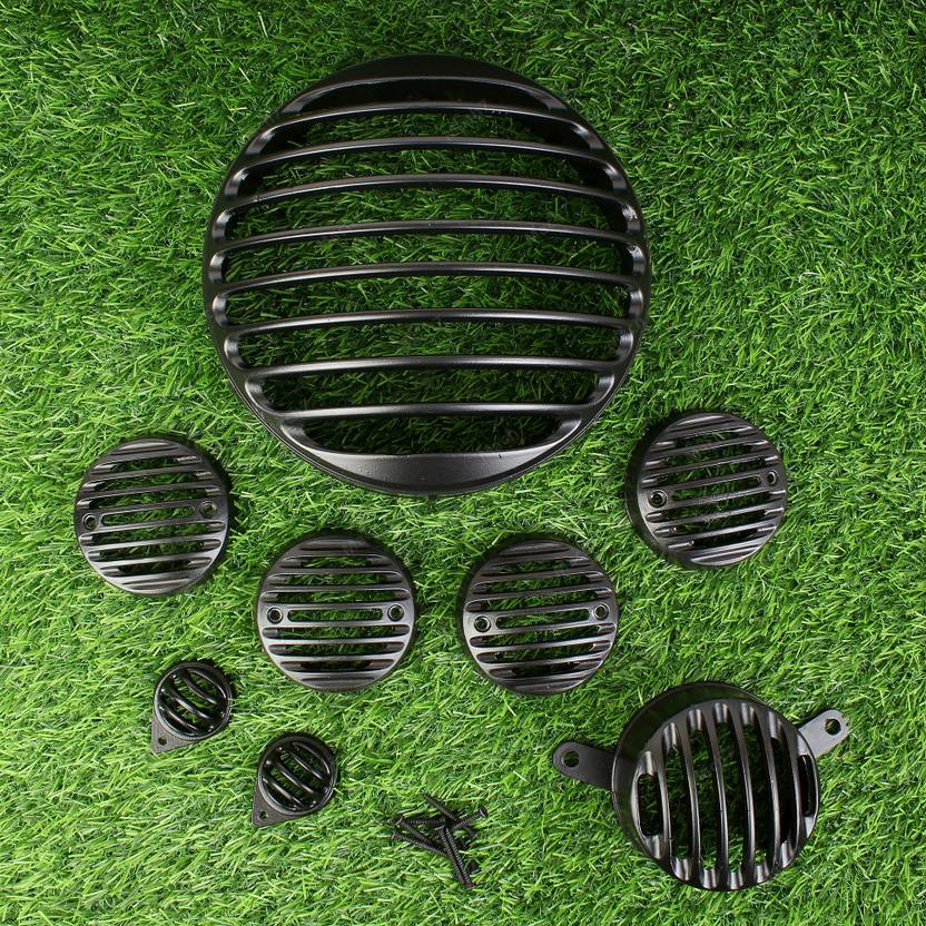 MACH7 ROYALENFIELD CLASSIC BLACK GRILL COMPLETE SET MADE IN INDIA Bike